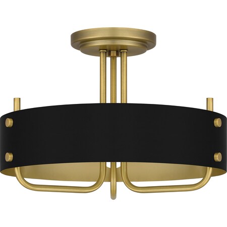 Quoizel Madden Semi Flush 3 Lights Aged Brass MAD1717AB